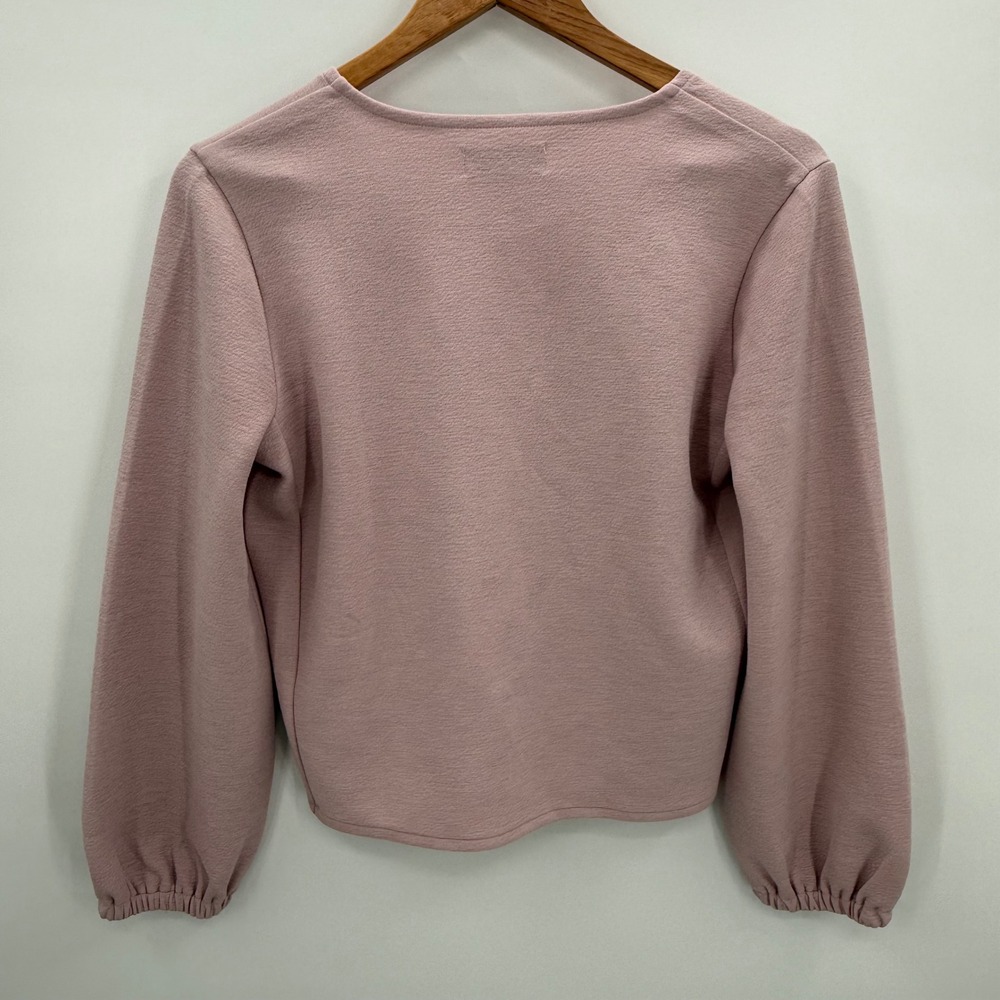 Texture‎ & Thread Madewell Wrap Top Blouse Long Sleeve Pink Tie Front Small - Picture 3 of 7